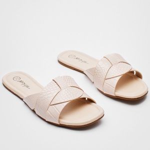 Croc faux leather sandals